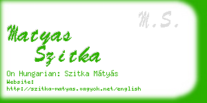 matyas szitka business card